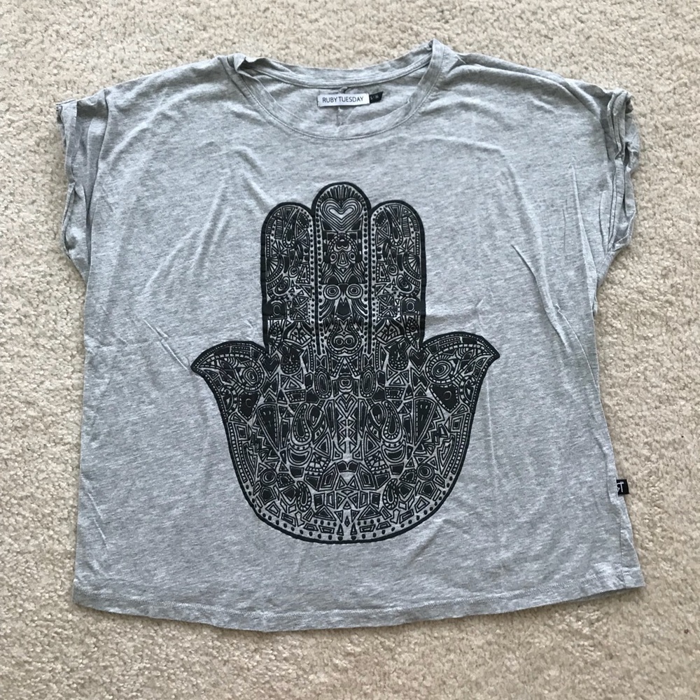 Boho hand print Grey T-shirt